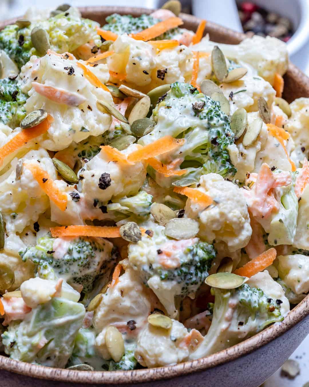 Easy Creamy Broccoli Cauliflower Salad Recipe | Healthy Fitness Meals