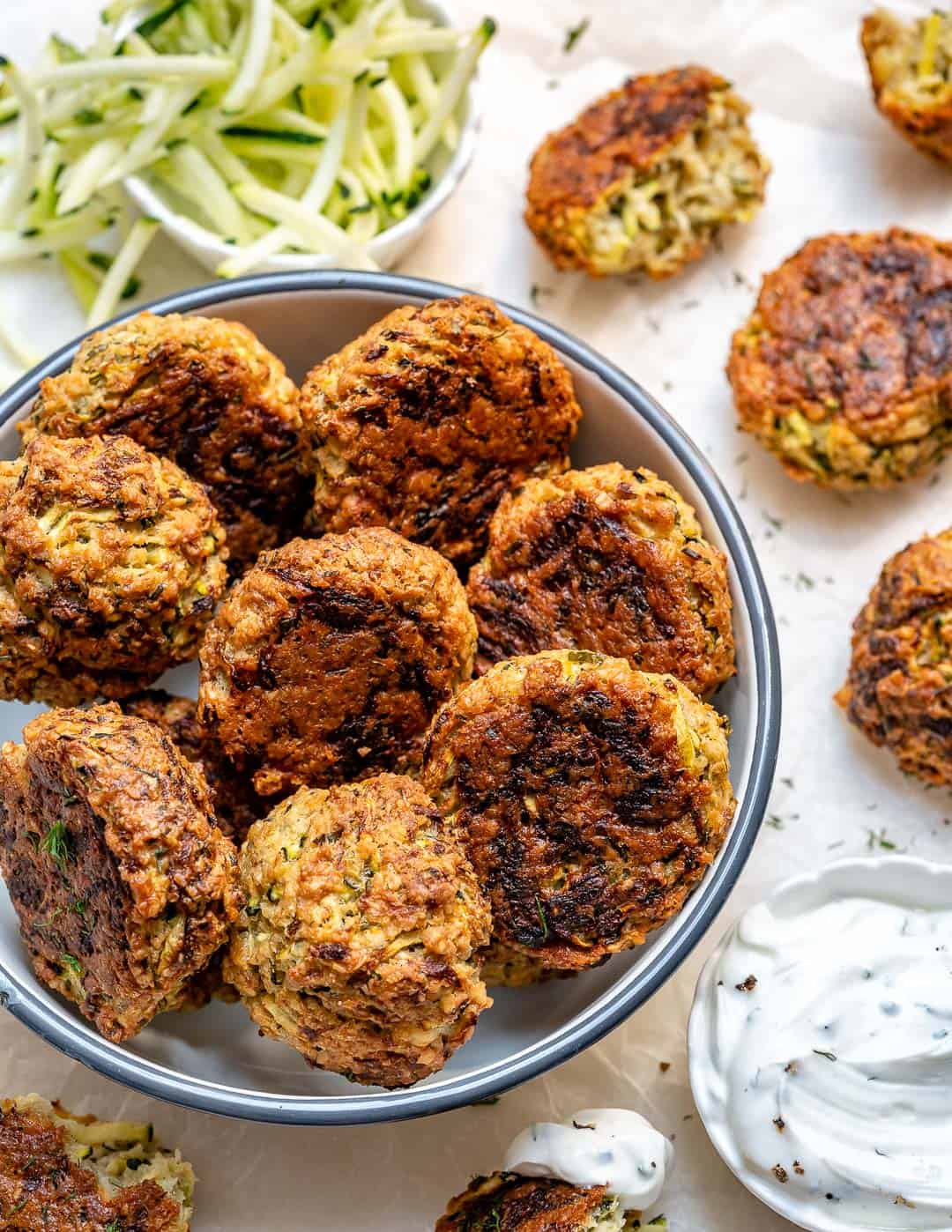 Baked Garlic Zucchini Fritters