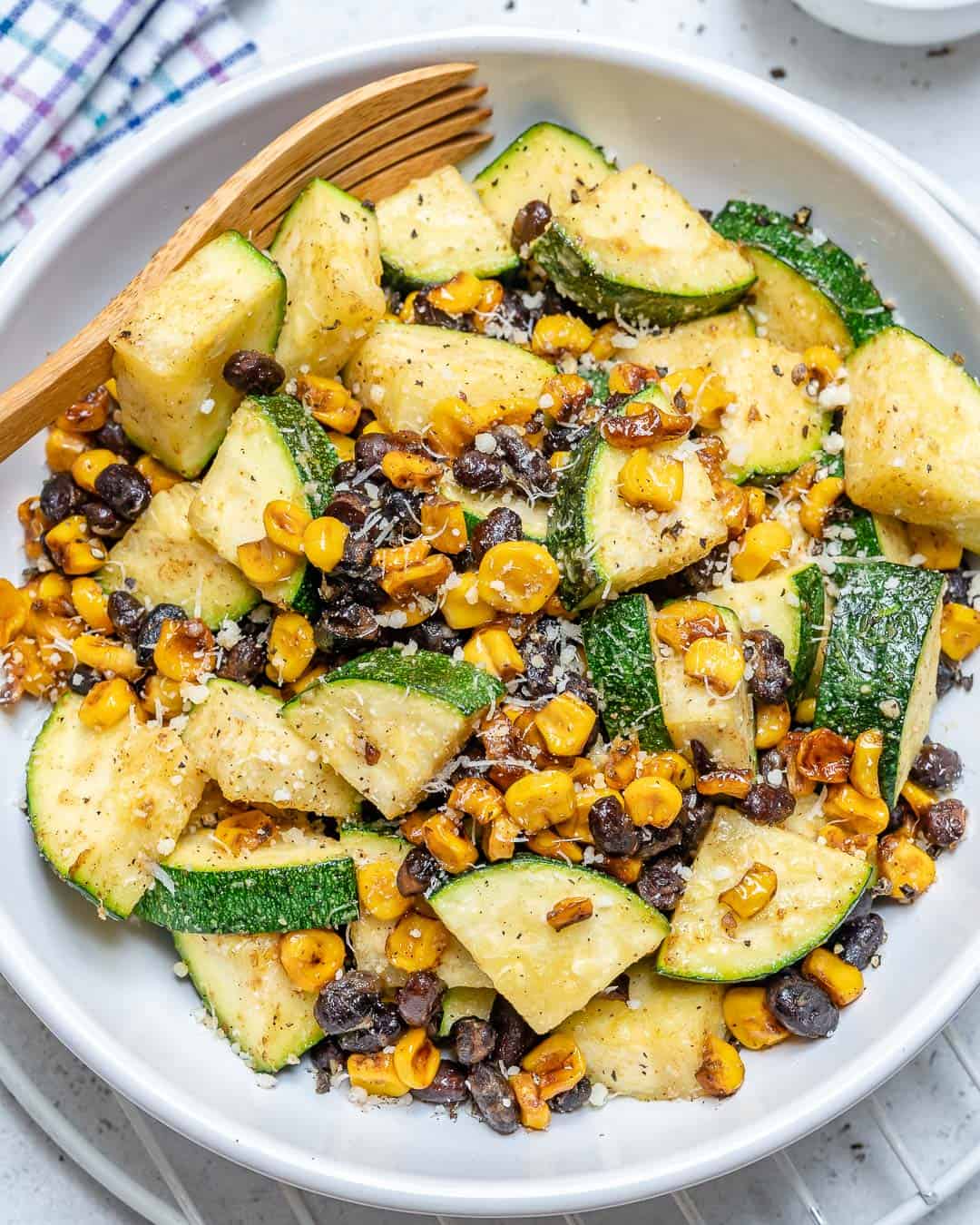 Parmesan Zucchini Corn Salad Recipe Healthy Fitness Meals