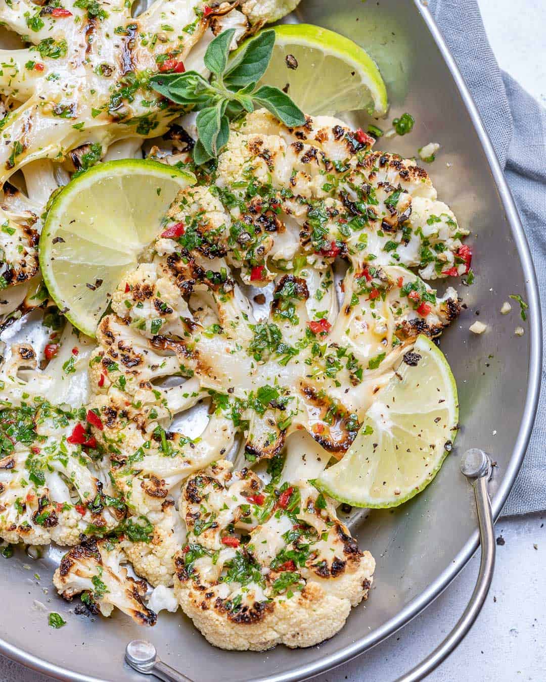 close up of Grilled Cauliflower Steaks