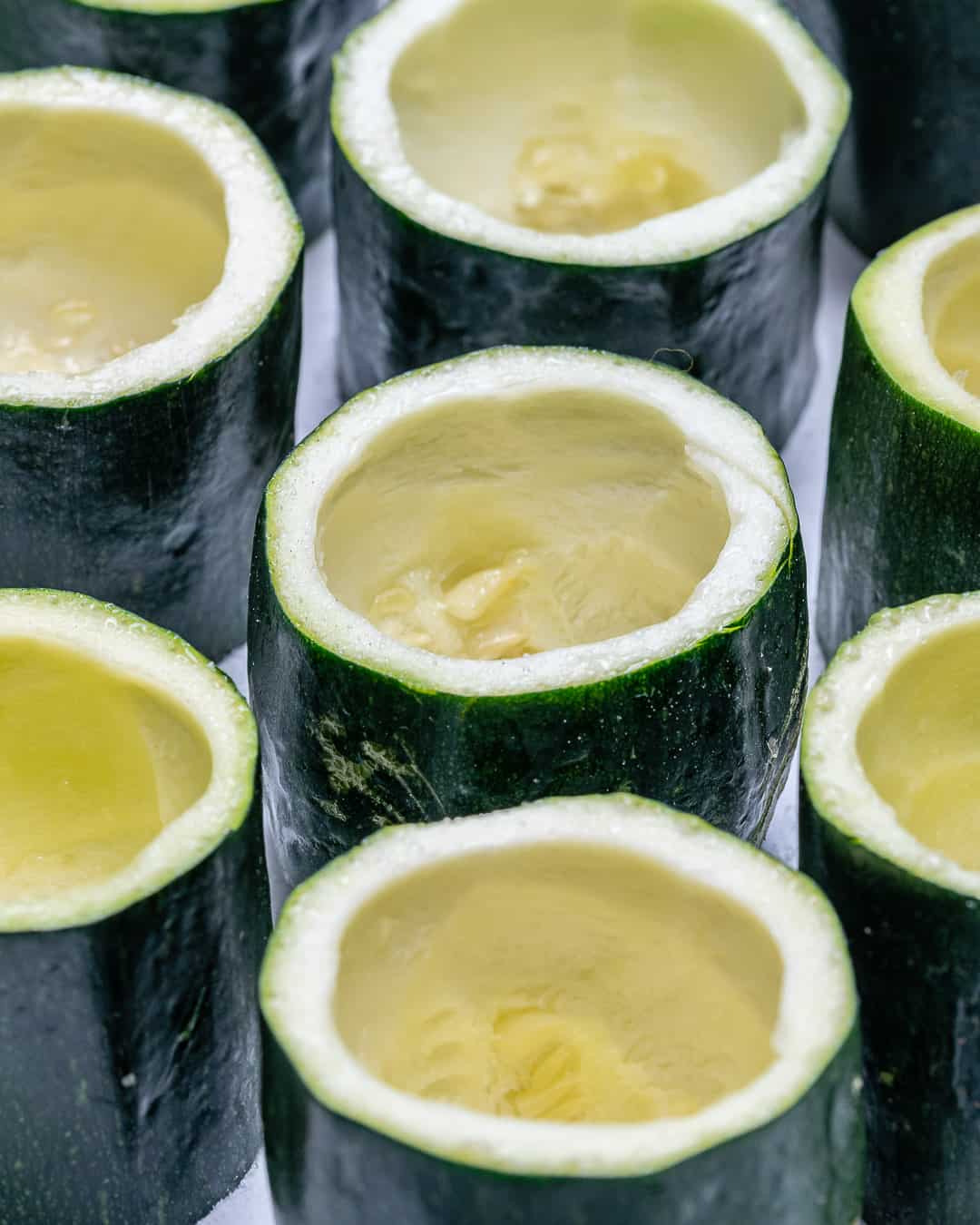 empty zucchini cups.