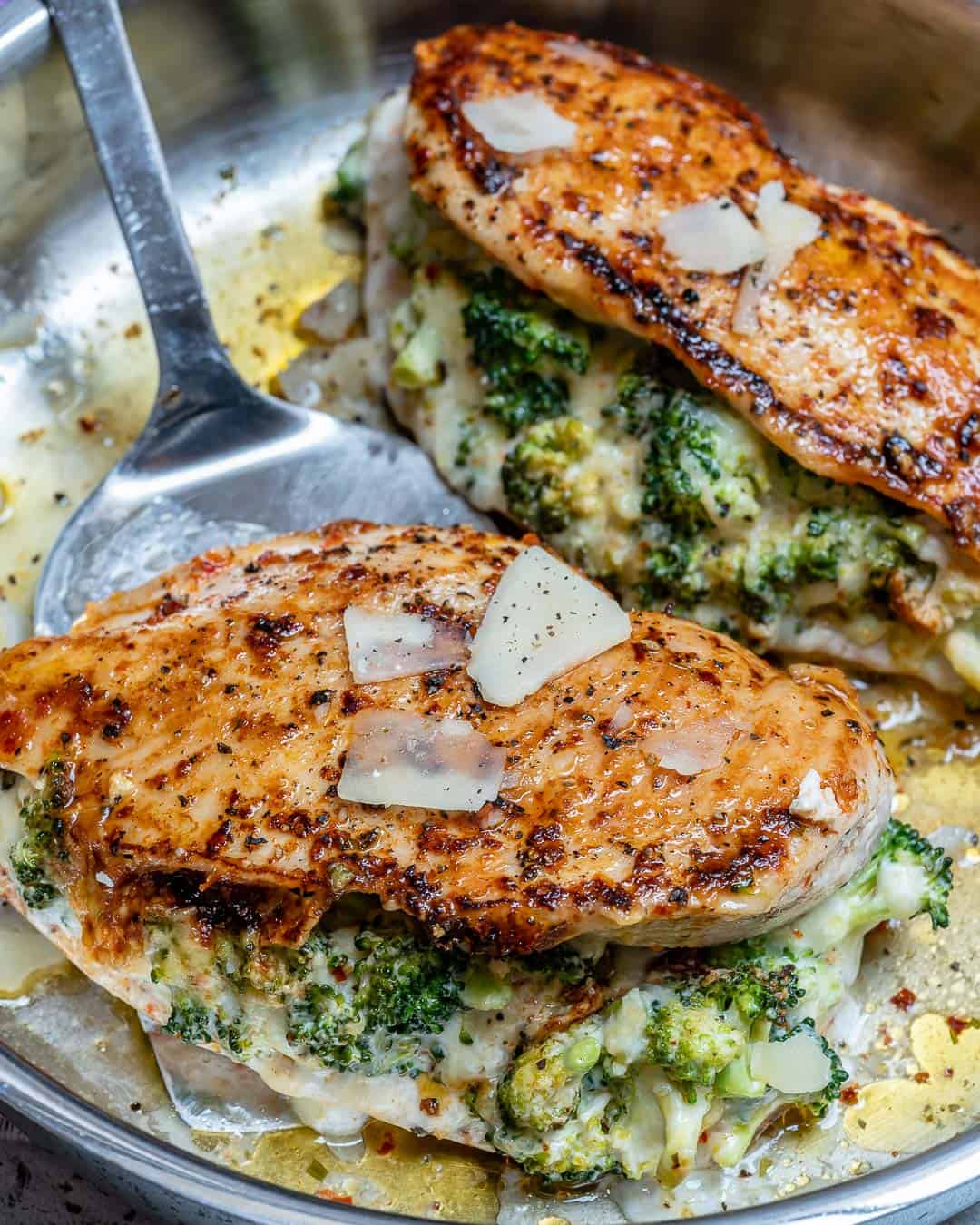 Cheesy broccoli stuffed chicken