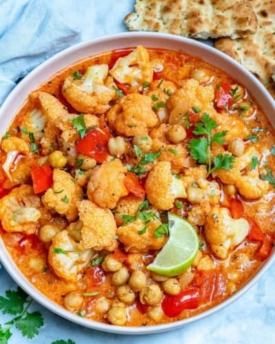Creamy Chickpea Cauliflower Curry {VEGAN} | Healthy Fitness Meals