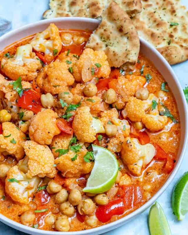 Creamy Chickpea Cauliflower Curry {VEGAN} | Healthy Fitness Meals
