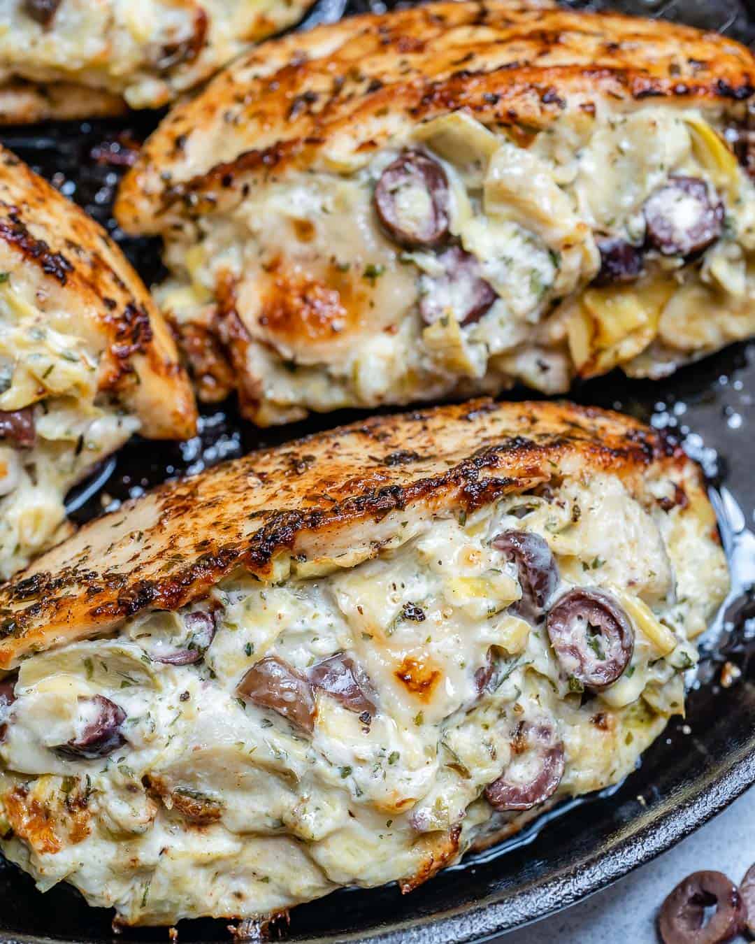 baked chicken breast with artichoke and cheese