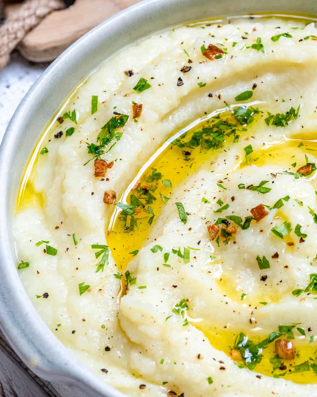 Easy Garlic Butter Mashed Cauliflower Recipe Healthy Fitness Meals