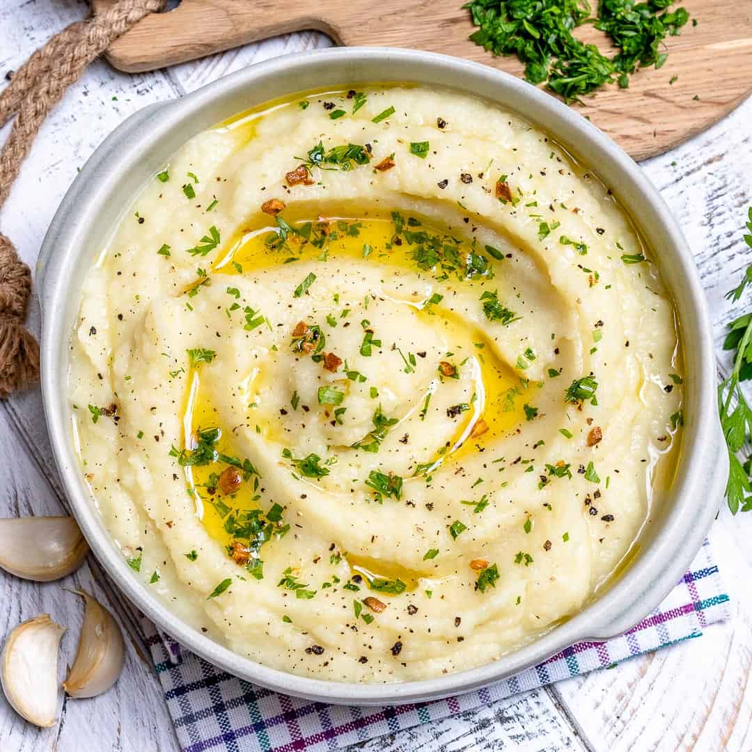 Easy Garlic Butter Mashed Cauliflower Recipe Healthy Fitness Meals