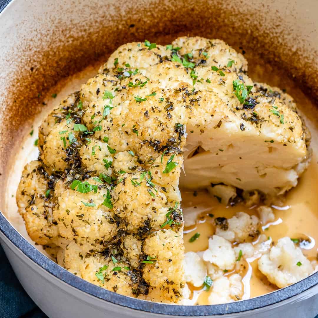 The Best Whole Roasted Cauliflower Recipe Healthy Fitness Meals