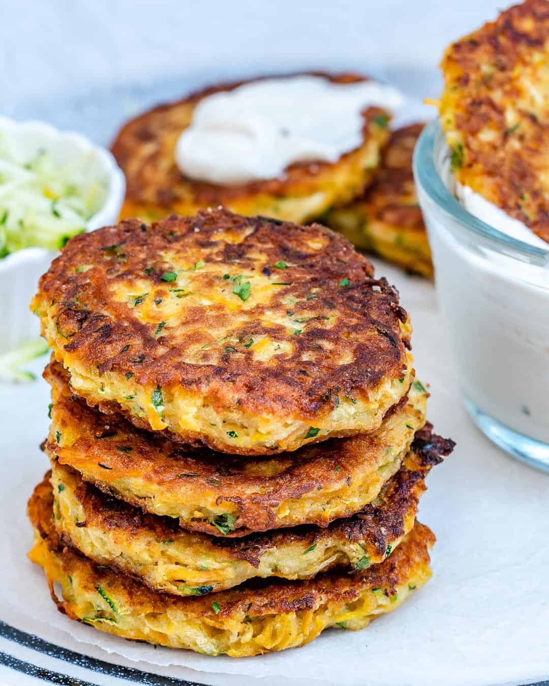 SUPER Easy Zucchini Fritters Recipe | Healthy Fitness Meals