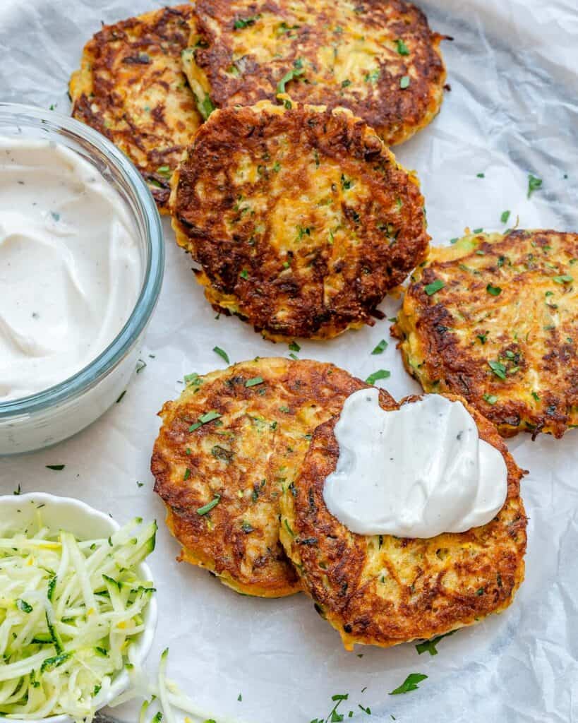 SUPER Easy Zucchini Fritters Recipe | Healthy Fitness Meals