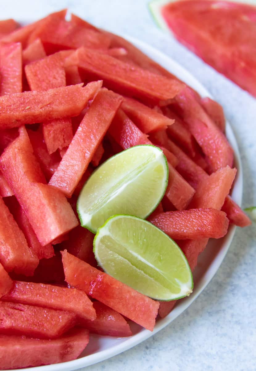 close up of melon fries