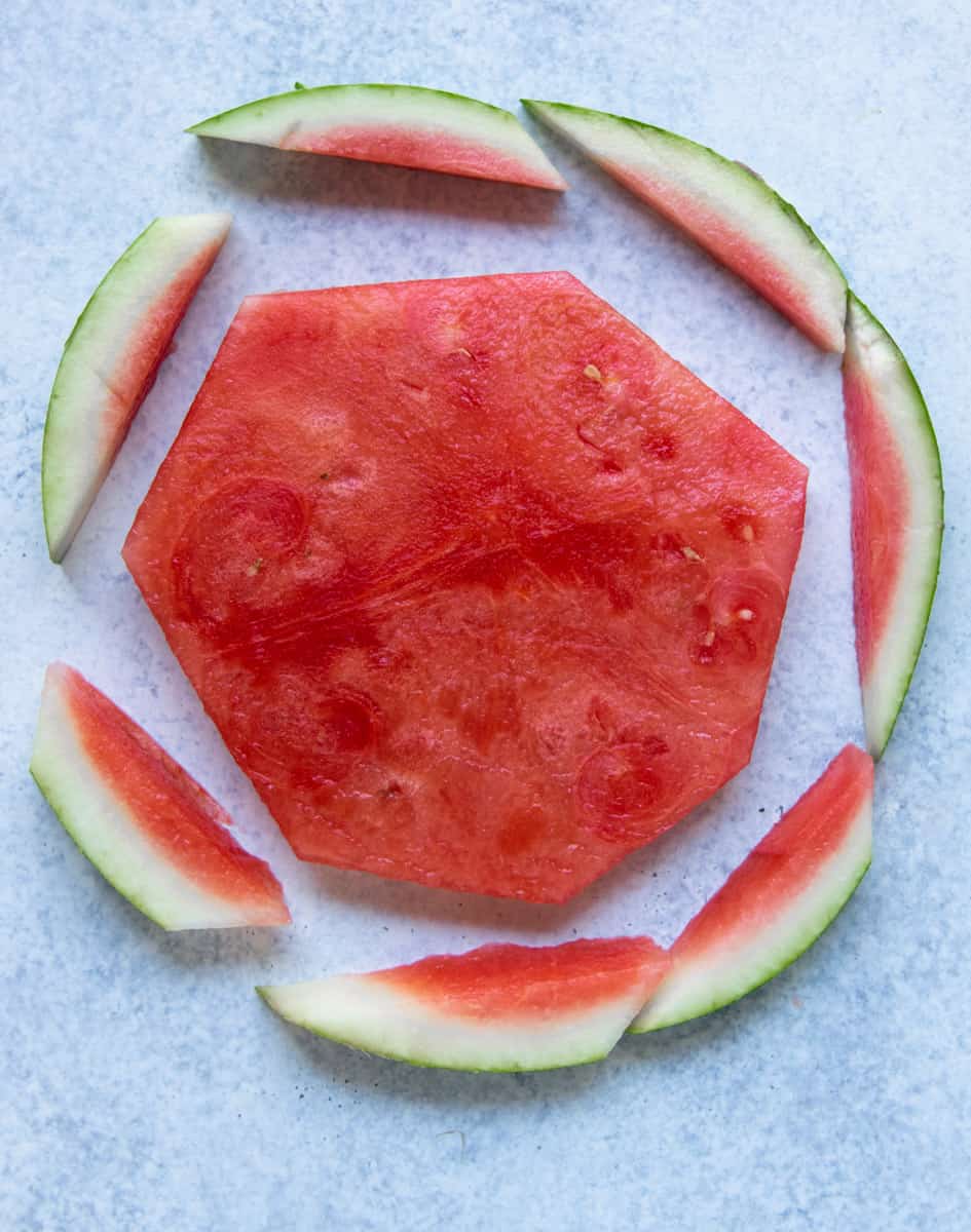 watermelon slice with rind cut off