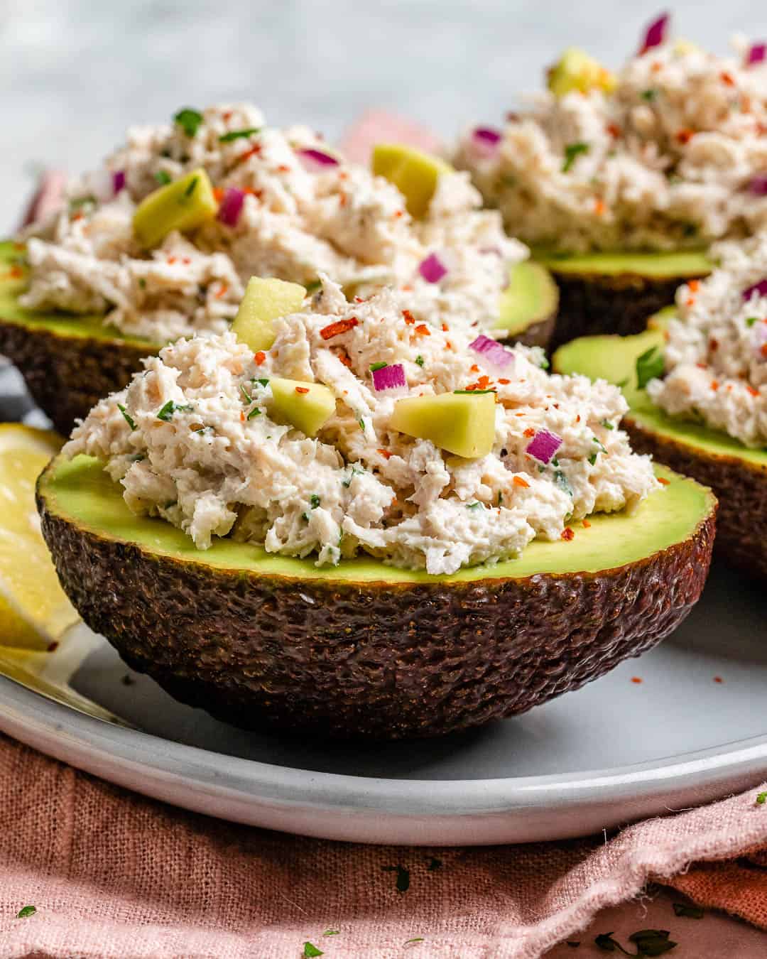 Healthy Chicken Salad Stuffed Avocados Recipe | Healthy Fitness Meals