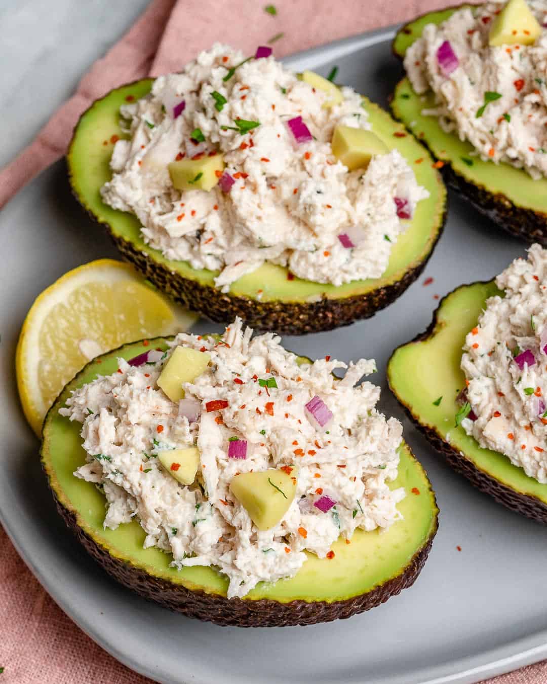 Healthy Chicken Salad Stuffed Avocados Recipe | Healthy Fitness Meals