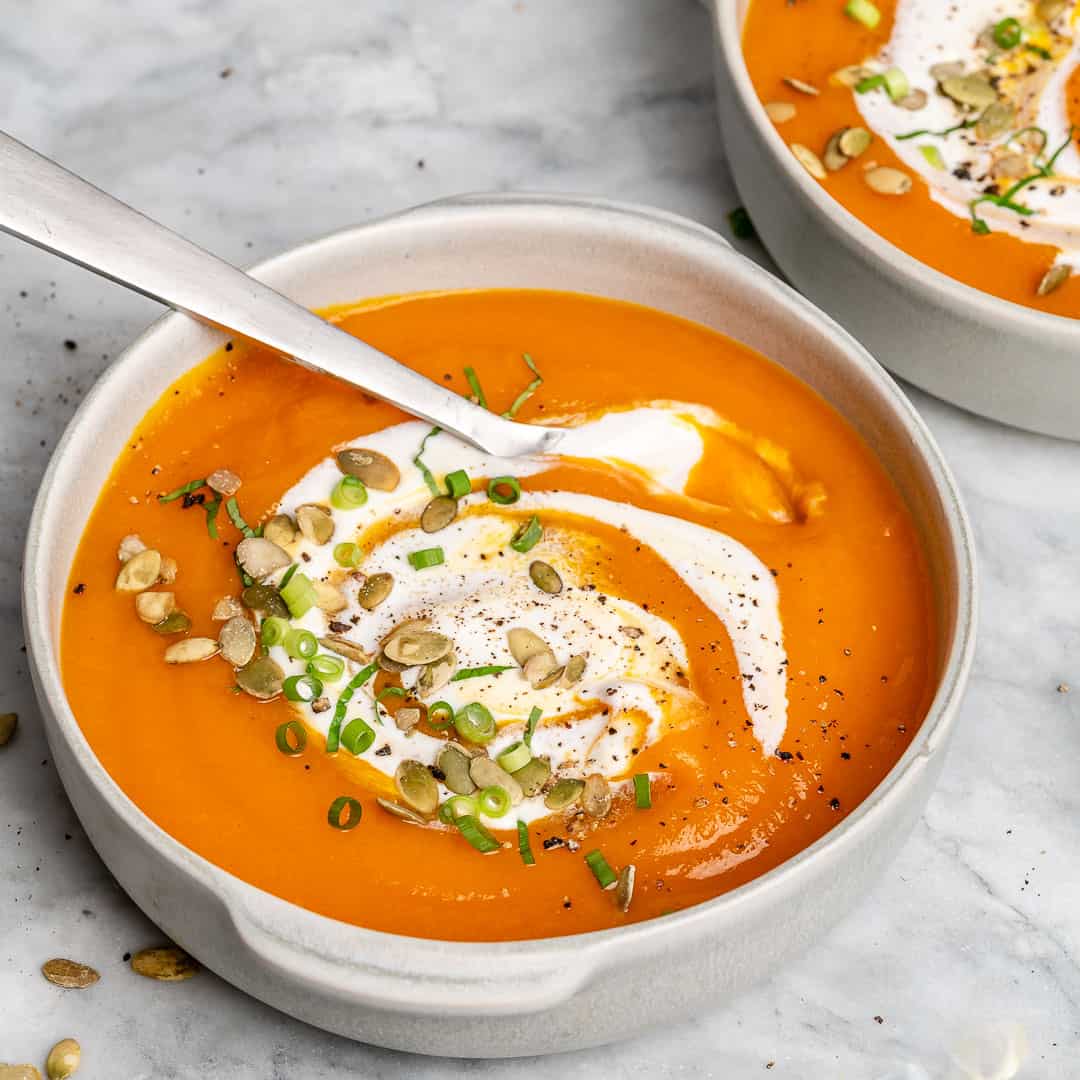 Easy Roasted Pumpkin Soup Recipe Healthy Fitness Meals easy-roasted-pumpkin-soup-recipe-healthy-fitness-meals