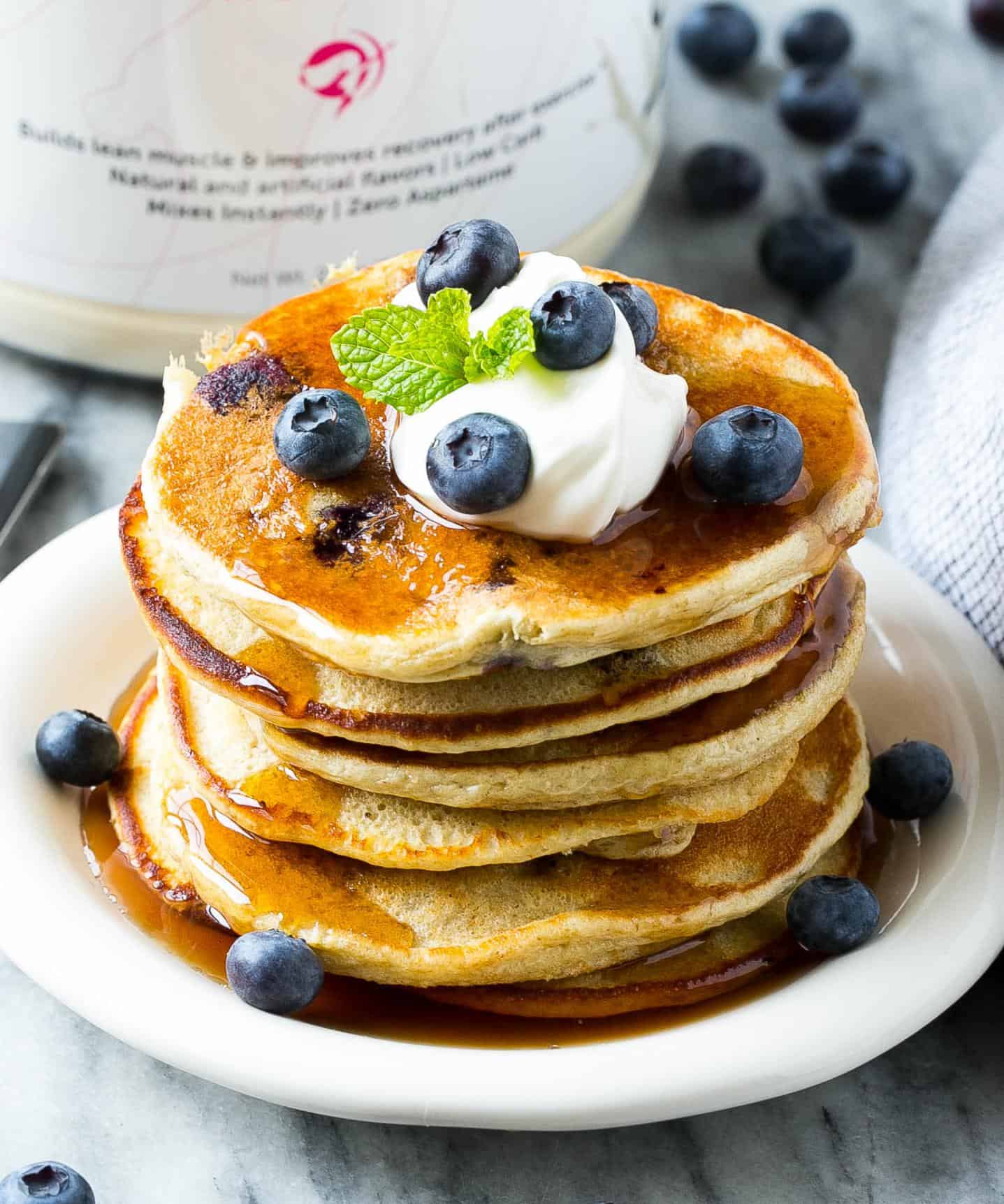 Easy Blueberry Protein Pancakes Recipe | Healthy Fitness Meals