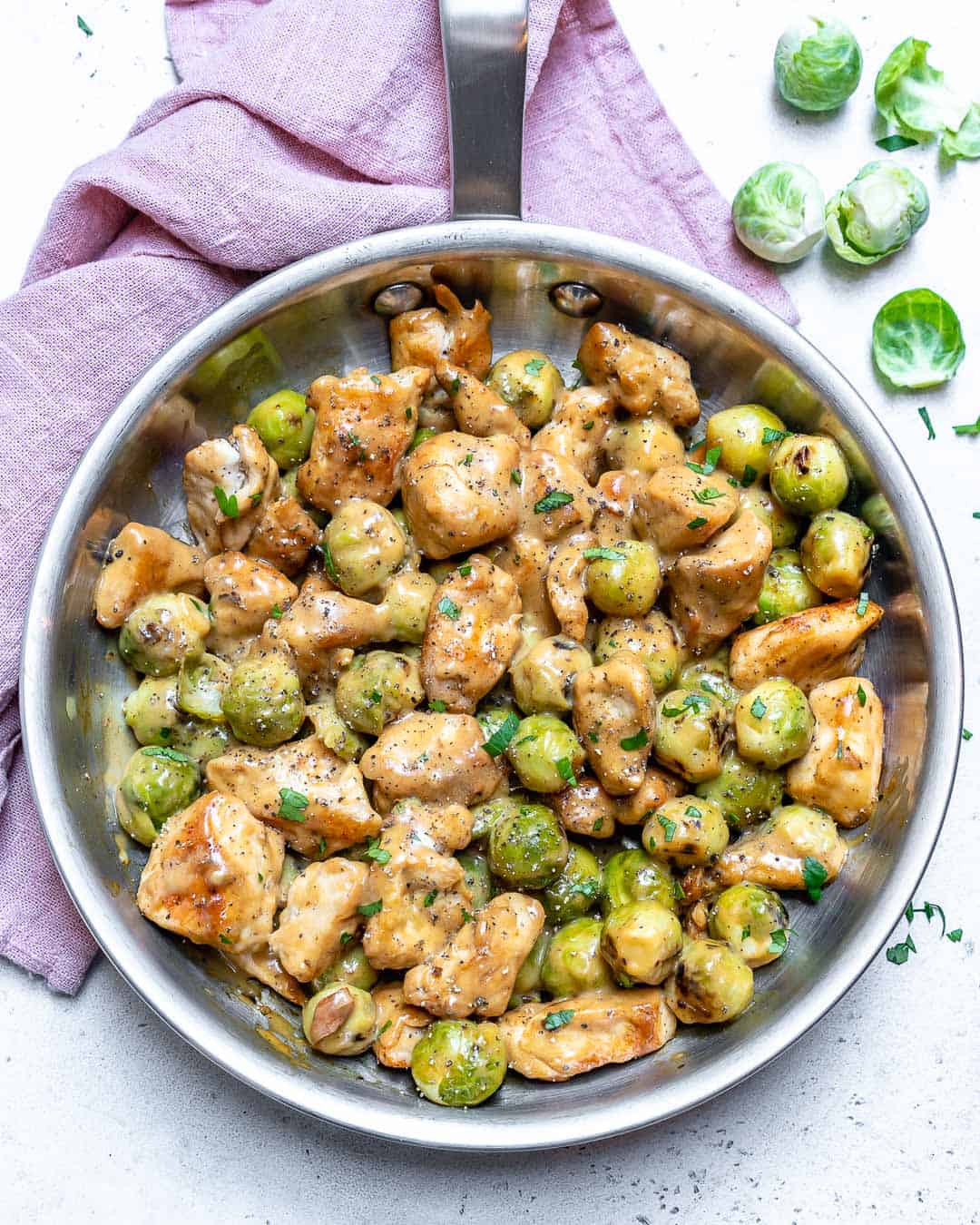 chicken alfredo recipe with brussel sprouts