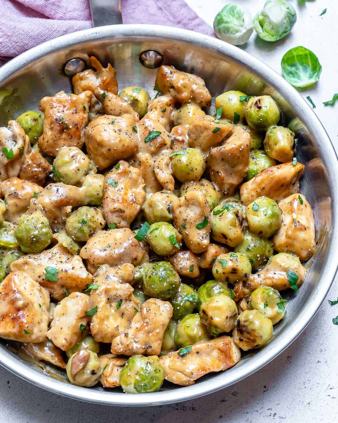 Chicken Alfredo Brussels Sprouts Video Healthy Fitness Meals