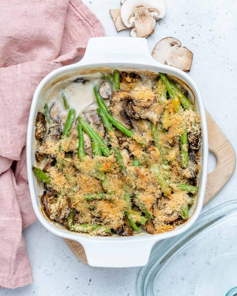 healthy and easy green bean casserole recipe without canned mushroom soup