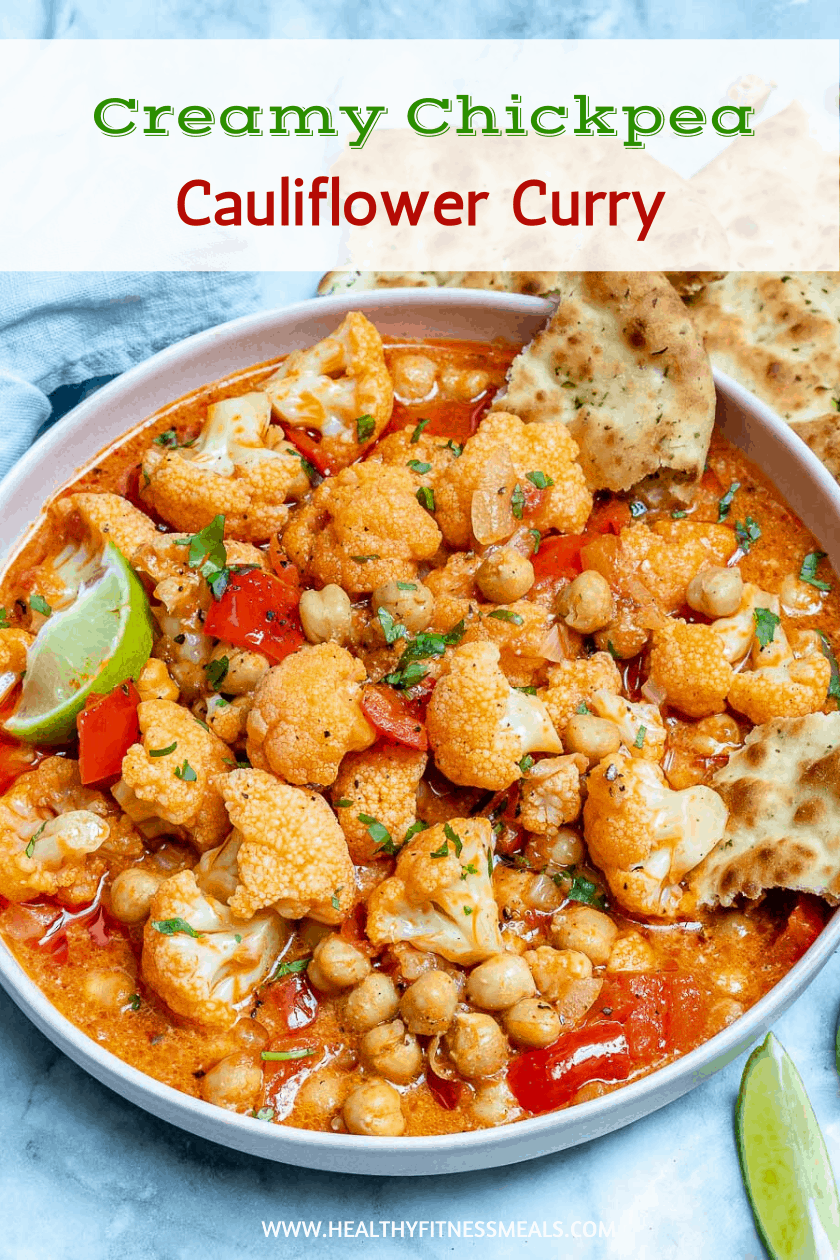 Creamy Chickpea Cauliflower Curry {VEGAN} | Healthy Fitness Meals