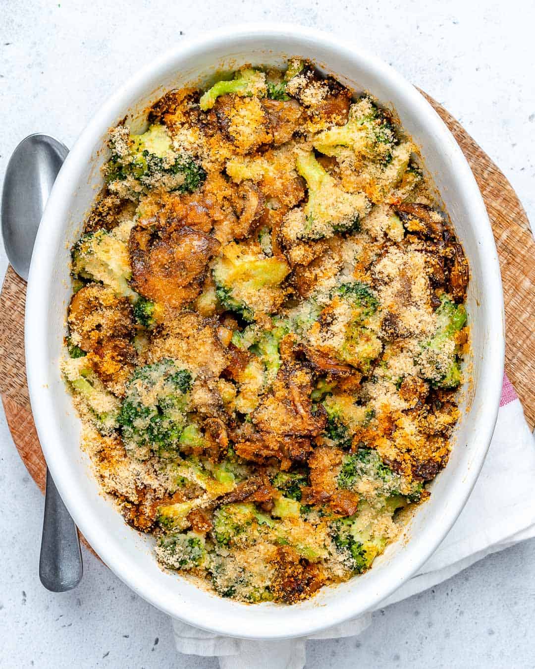 healthy broccoli casserole with mushrooms and no cheese