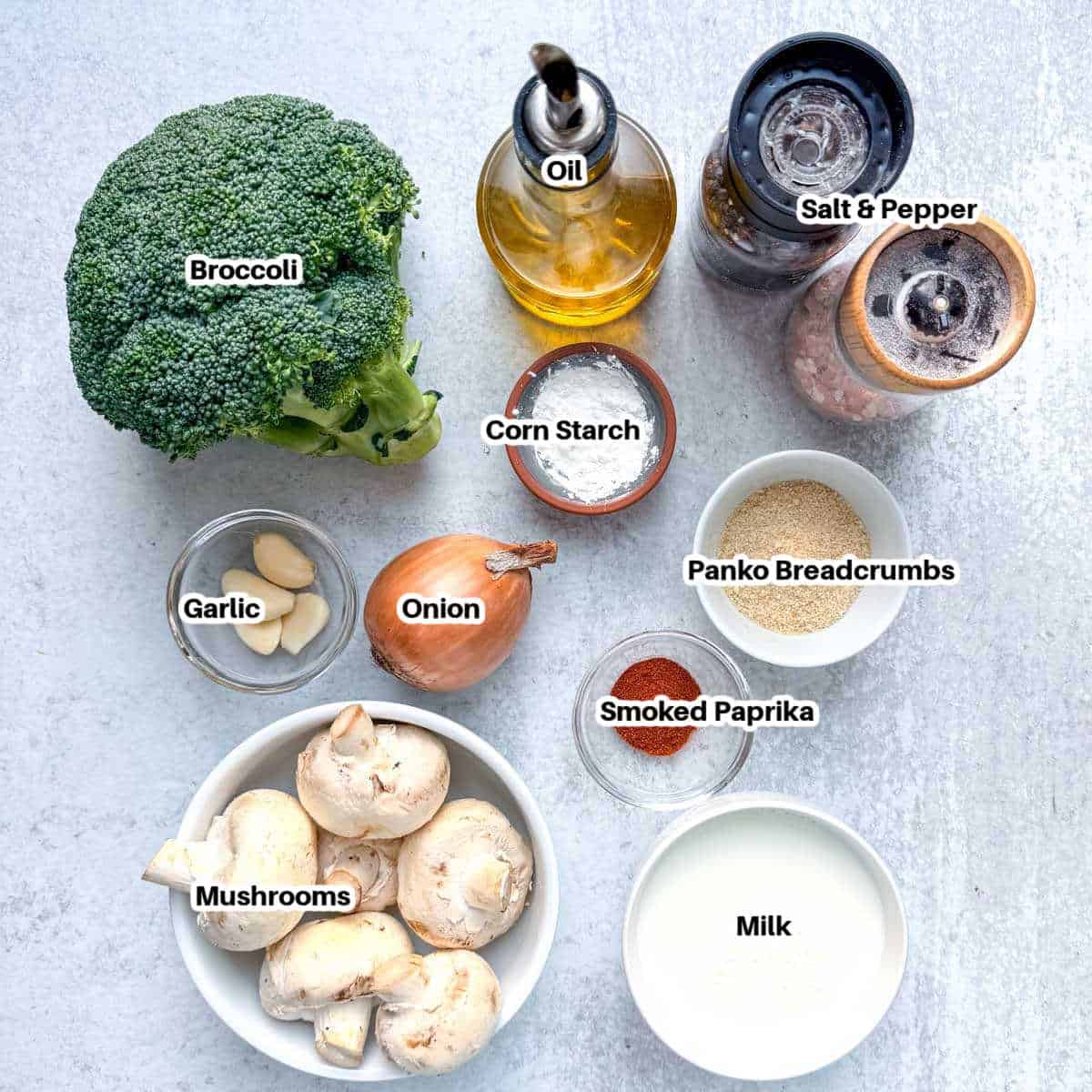 ingredients to make broccoli casserole.
