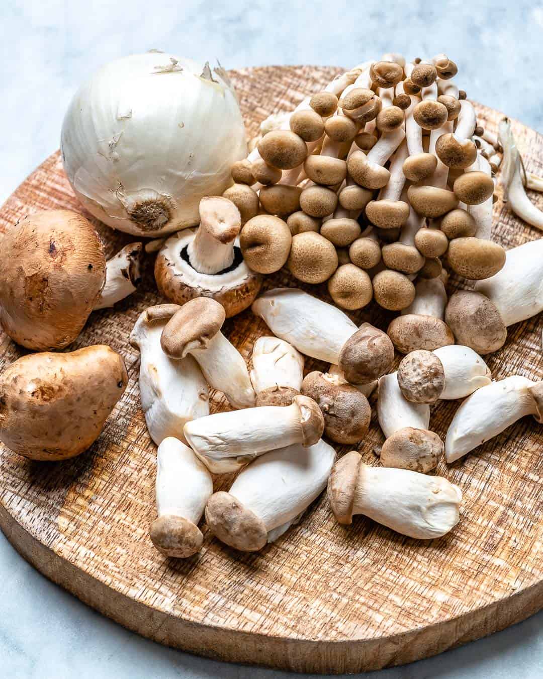 mixed raw mushrooms