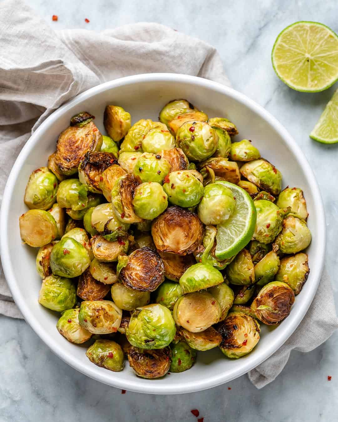 easy charred garlic brussel sprouts