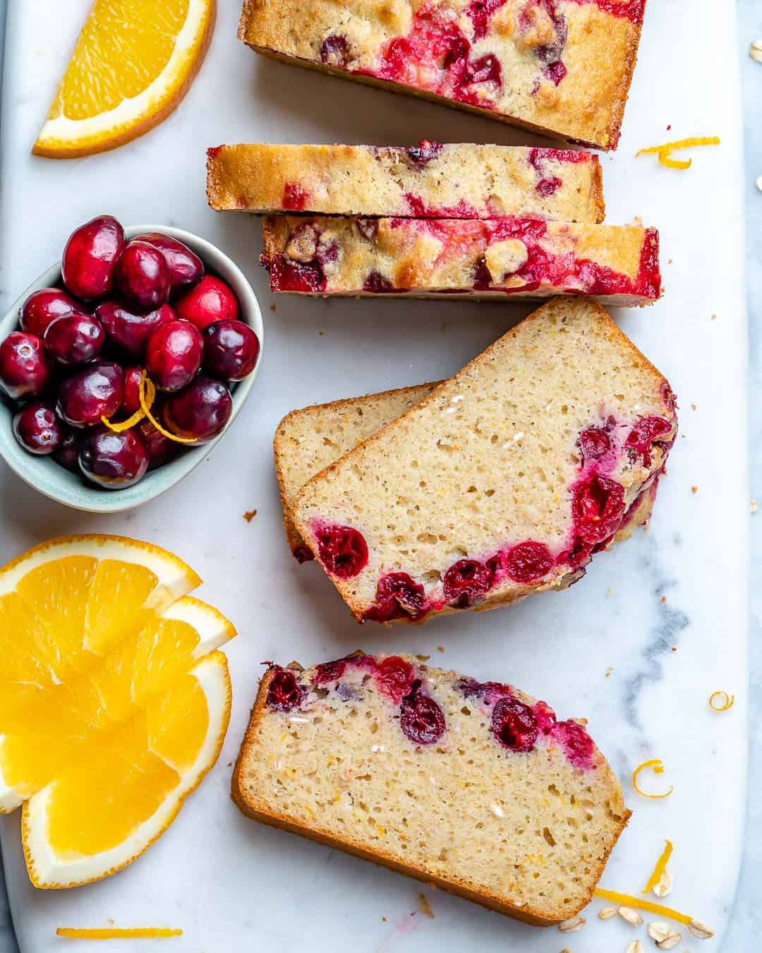 top down shot of Cranberry Orange Bread