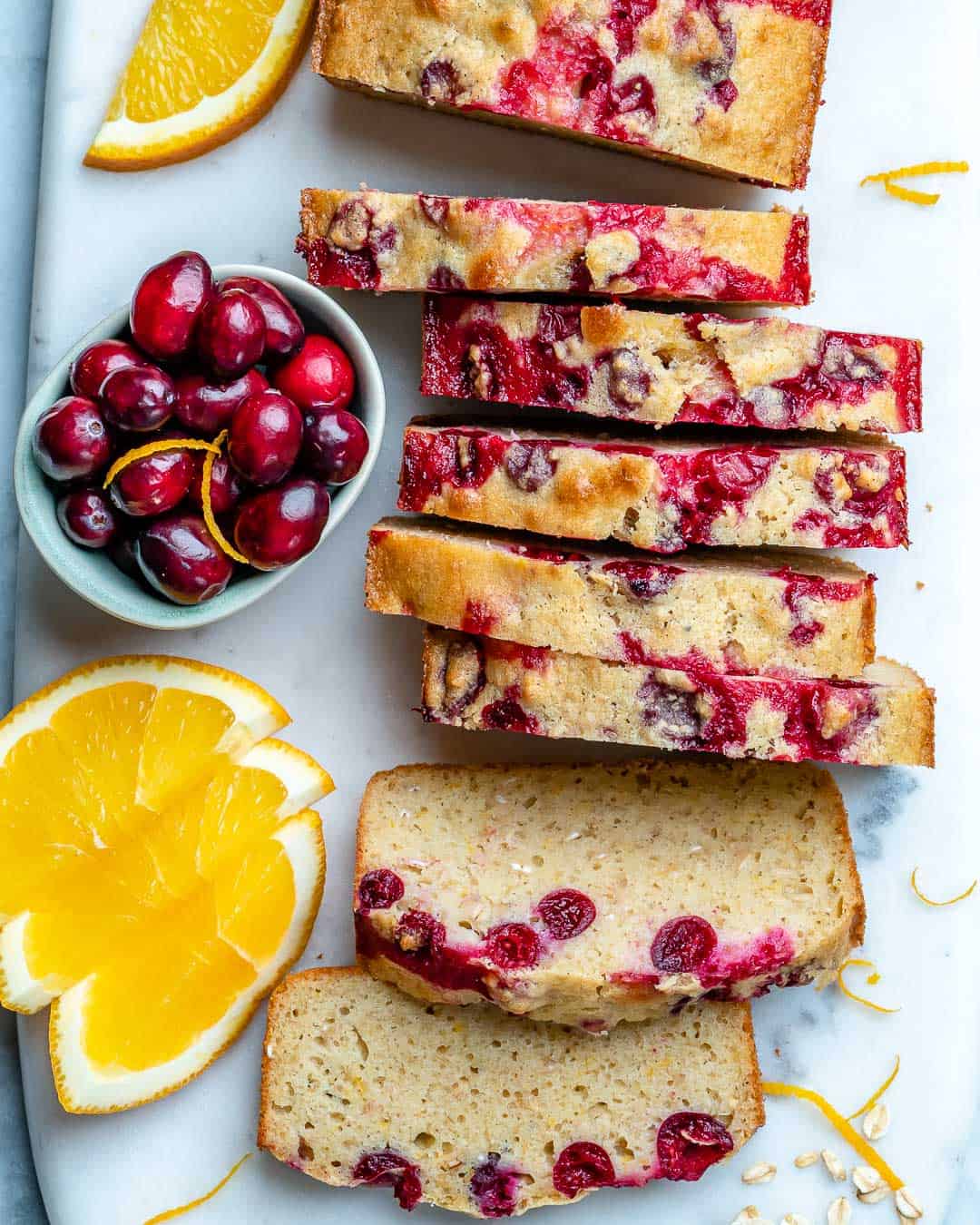 overhead shot of Cranberry Orange Bread