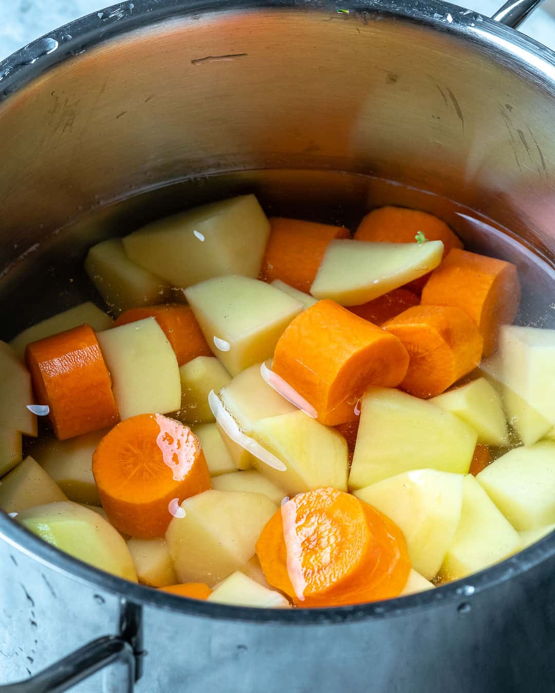 BOILED POTATOES AND CARROTS FOR VEGAN MAC AND CHEESE RECIPE