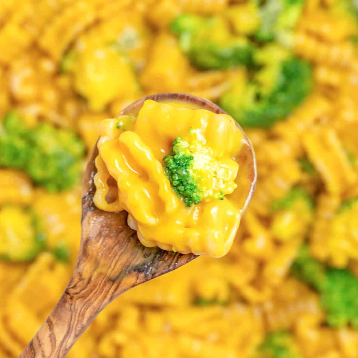 spoonful of vegan mac and cheese.