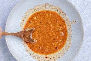mixed sauce to make the mac and cheese sauce.
