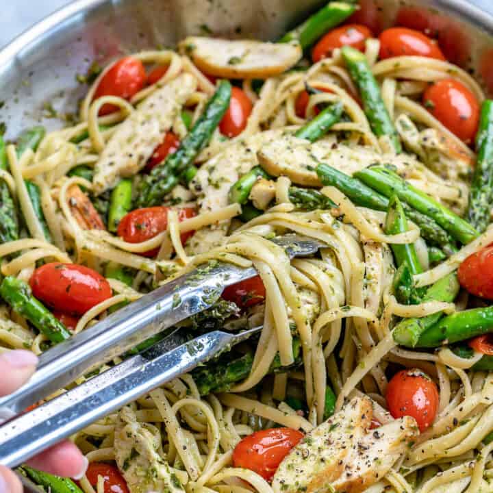 Easy Asparagus Chicken Pasta | Healthy Fitness Meals