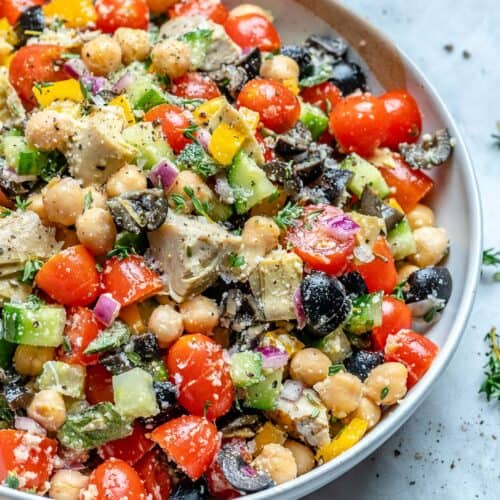 Super Flavorful Mediterranean Chickpea Salad | Healthy Fitness Meals