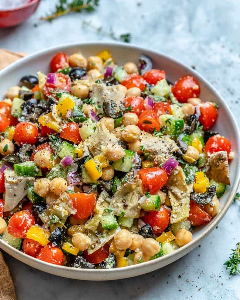 Super Flavorful Mediterranean Chickpea Salad | Healthy Fitness Meals