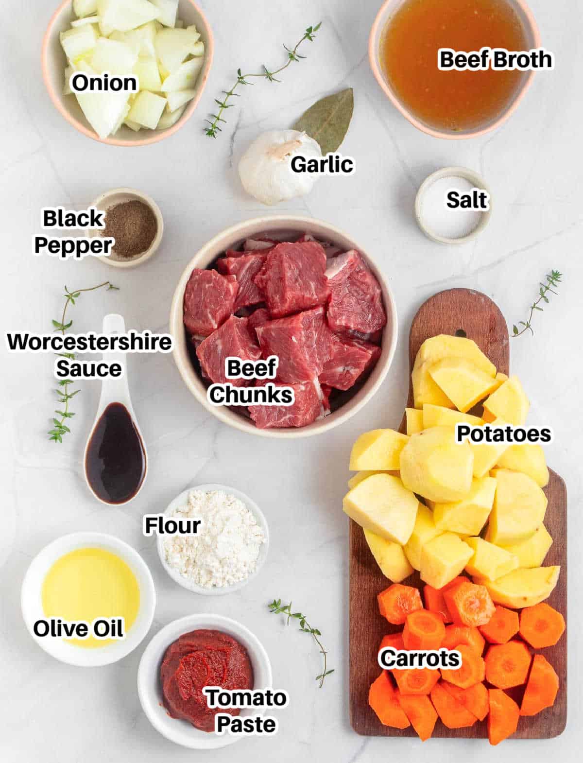 ingredients to make beef stew
