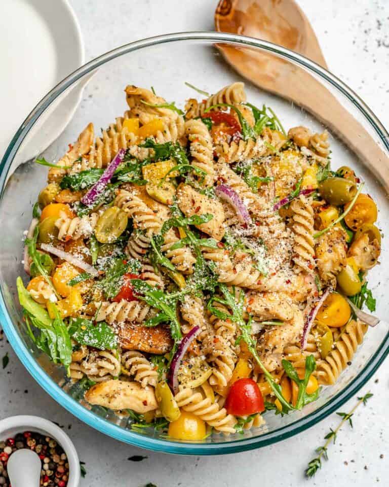 Simple Chicken Pasta Salad | Healthy Fitness Meals