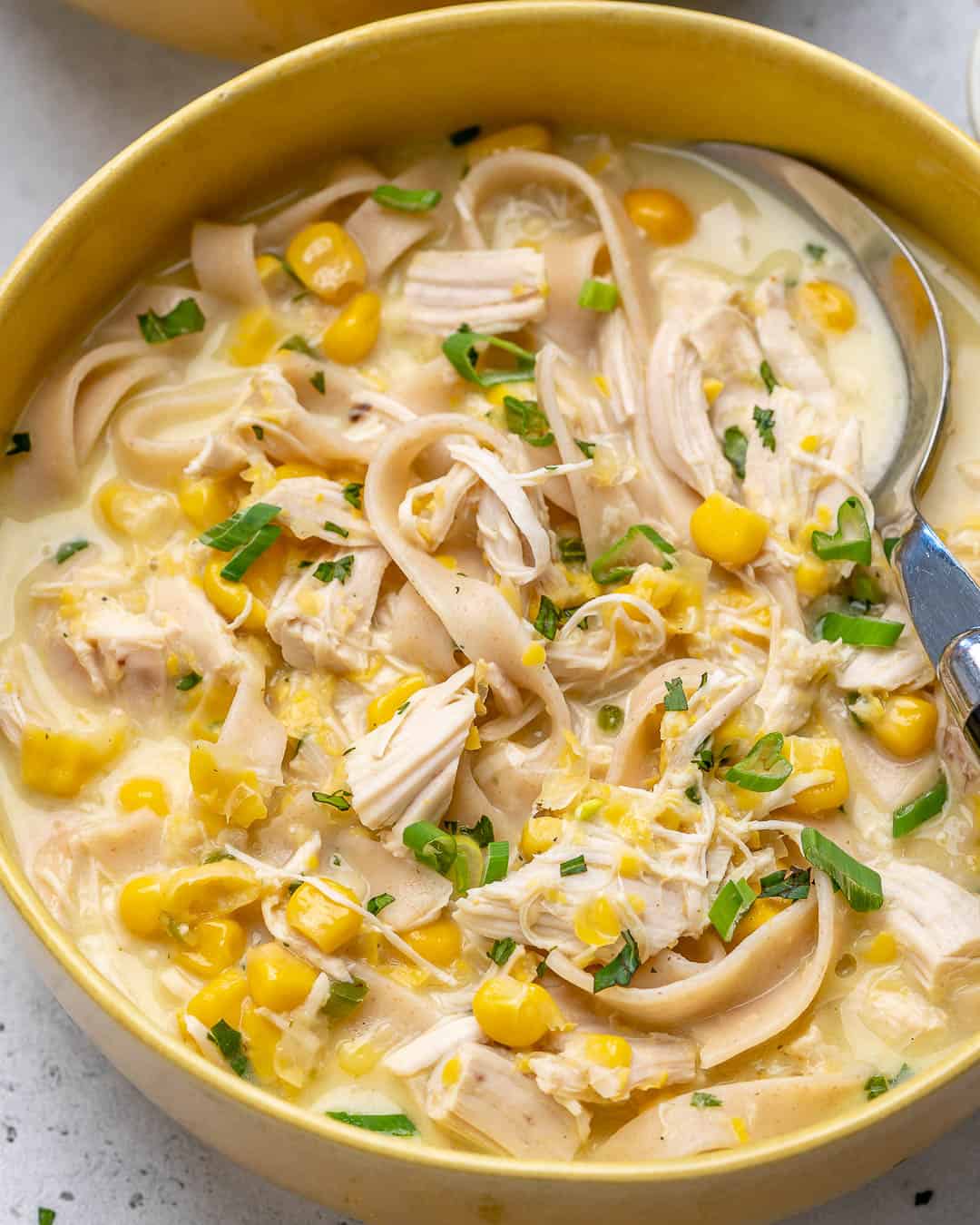 Comforting Creamy Chicken Noodle Soup Recipe - Healthy Fitness Meals