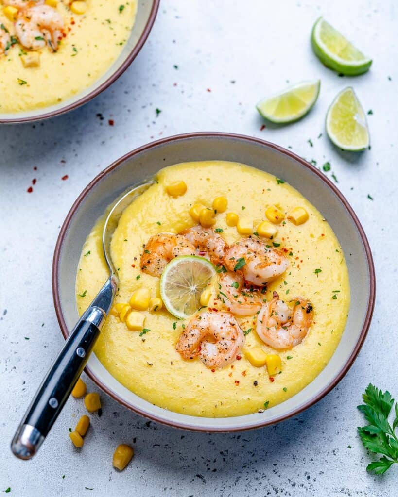 Easy Creamy Potato Corn Soup with Shrimp Healthy Fitness Meals