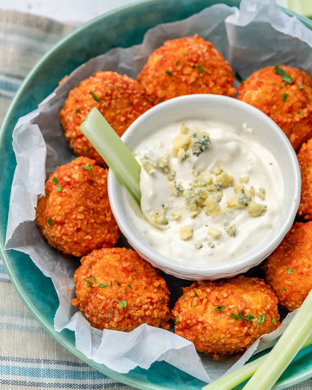 easy buffalo chicken meatballs