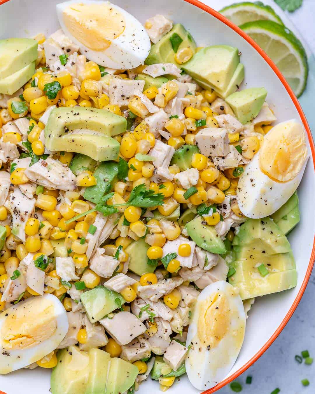 easy chicken and avocado corn salad
