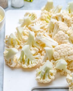 Break cauliflower florets into even sized pieces.