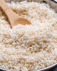 cooking cauliflower rice using a skillet