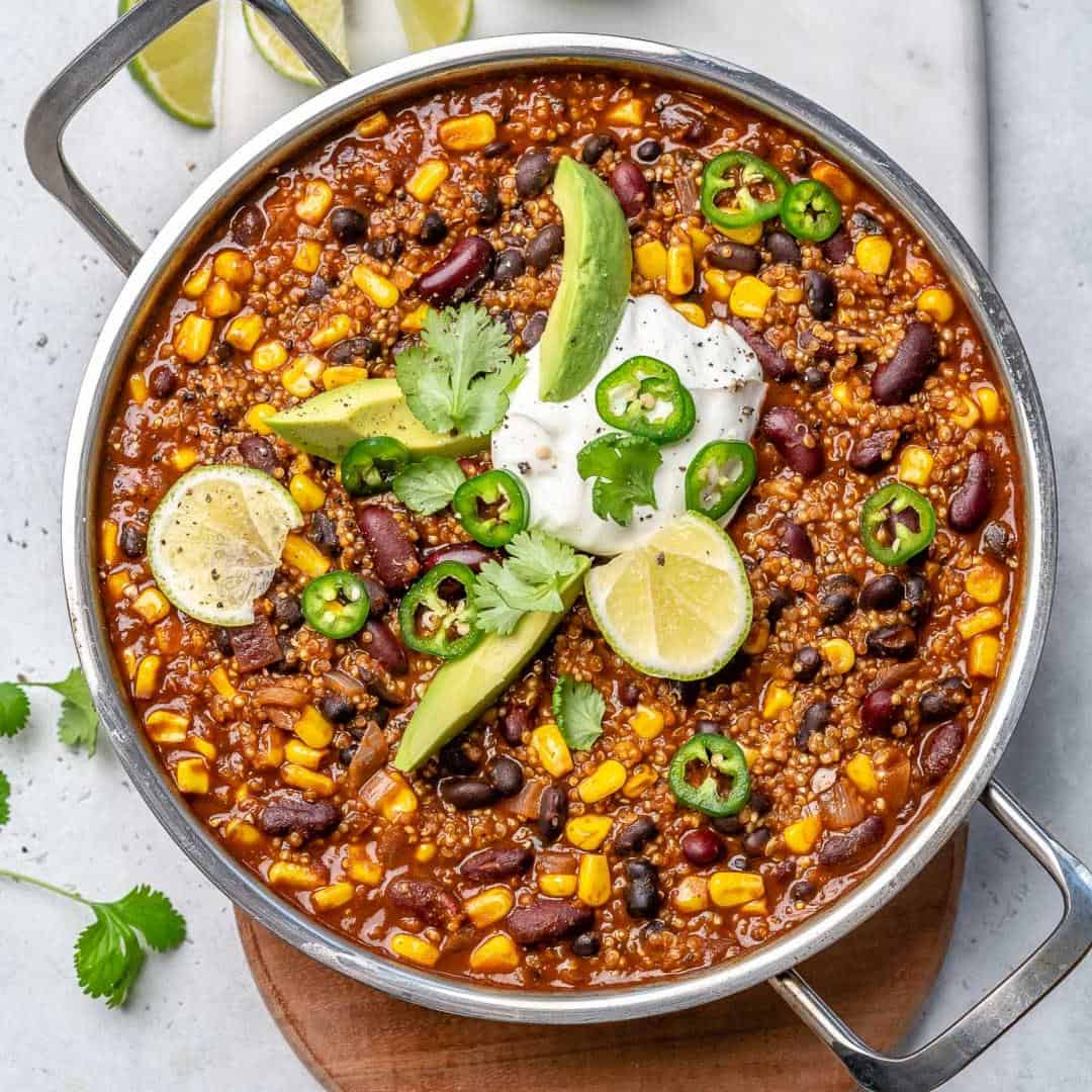 Easy Vegetarian Bean Chili Recipe Easy Healthy Fitness Meals