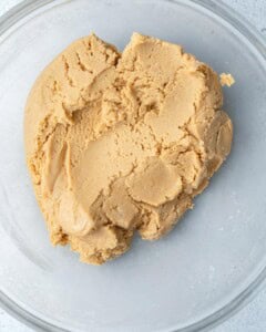 peanut butter dough in a bowl.