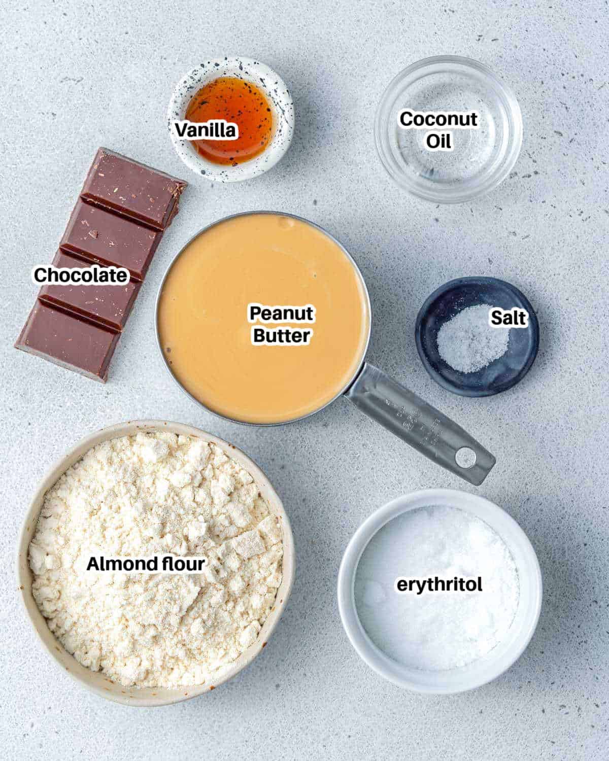 ingredients for buckeye balls made with peanut butter.