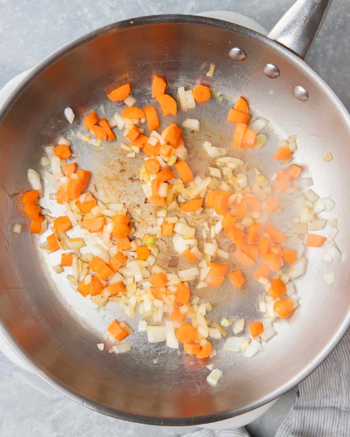 Sauteed onions and carrots.