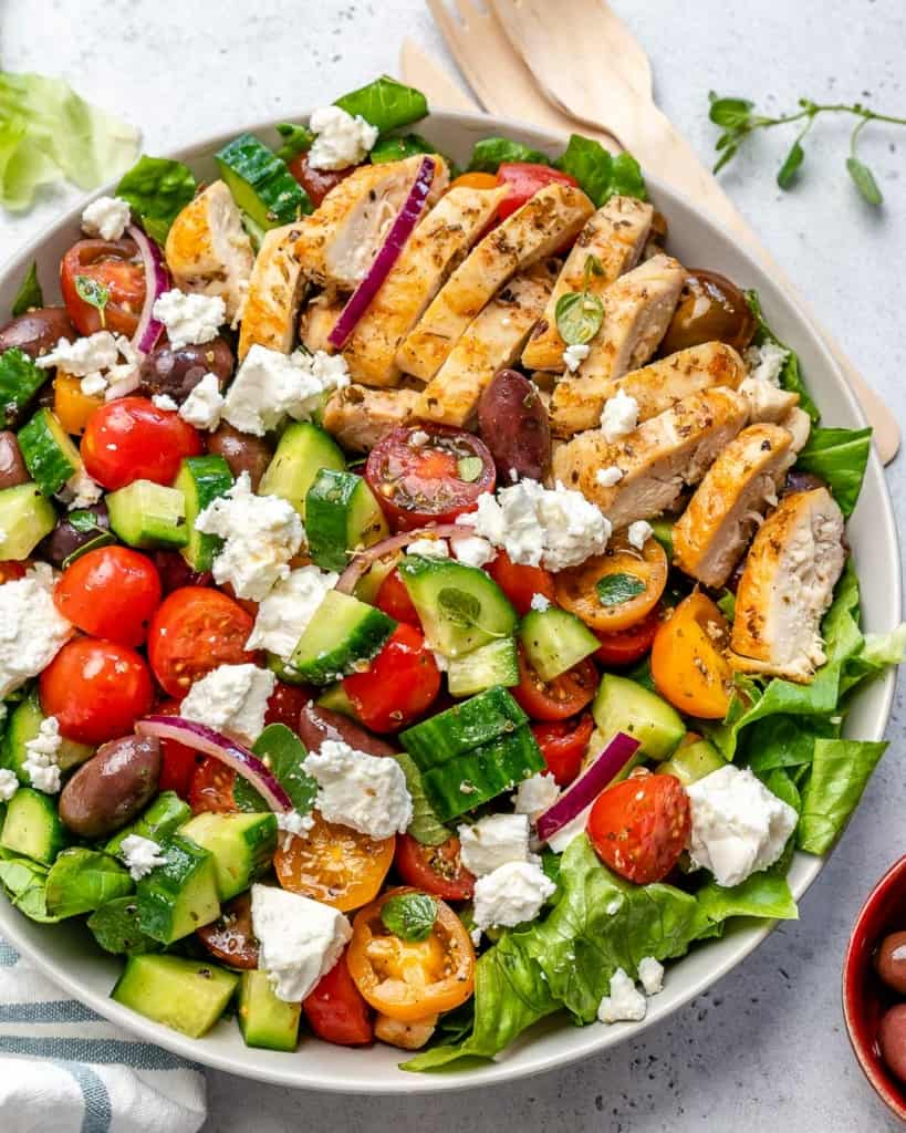 Easy Greek Chicken Salad Recipe | Healthy Fitness Meals