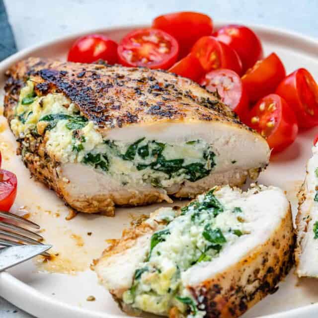 Spinach & Cheese Stuffed Chicken Breast | Healthy Fitness Meals